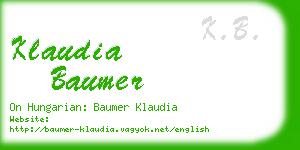 klaudia baumer business card